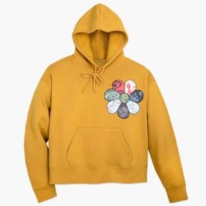 Vintage Disney Parks Bambi Pullover Hoodie Womens XL Patch Design Yellow